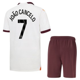 Koszulka Manchester City Joao Cancelo 7 Dziecięcy Wyjazdowe 2023-24 Koszulki Piłkarskie Krótki Rękaw